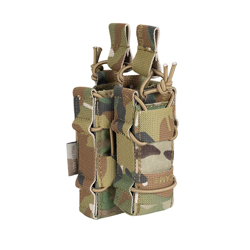 EXCELLENT ELITE SPANKER Tactical Nylon M4 Double Mag Pouch Stacking Machine Molle Mag Pouch Singolo-Verde Fumo 